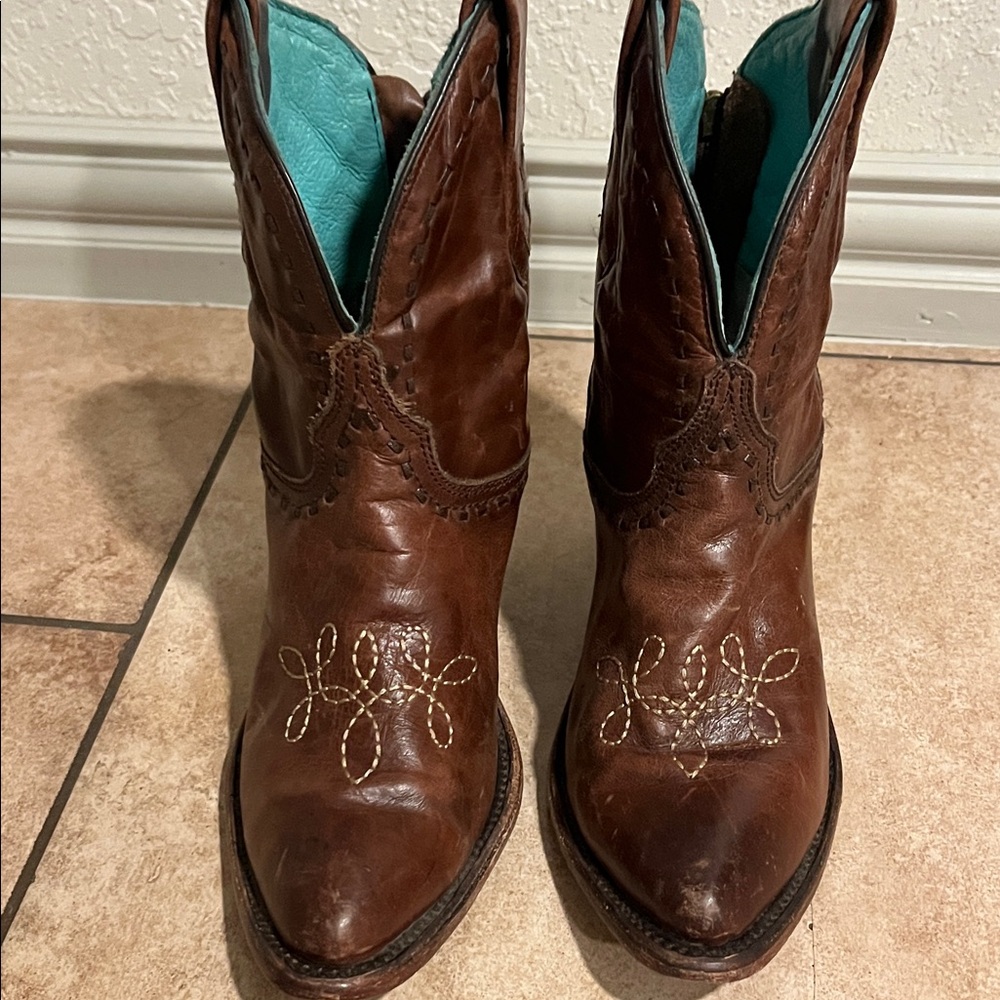 Elegant Brown Leather Ankle Boots